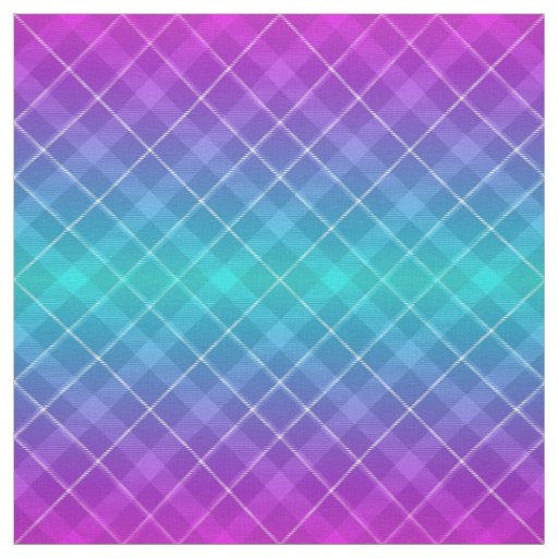 90s Bright Plaid Pattern Girly Pink Purple Ombre Fabric
