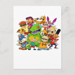 90's Cartoon Mash-Up T-Shirt  Postcard