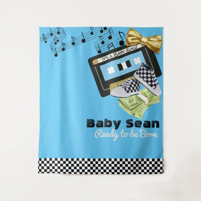 90's Cassette|Hip Hop Baby Shower Photo Backdrop (Front)
