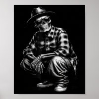 90s Cholo Chicano Homie Cool Mexican Gangster Skel