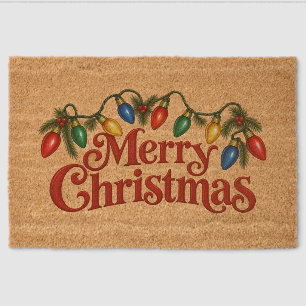90s Christmas Doormat Retro Merry Christmas Holi Fiber Doormat