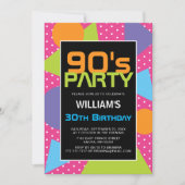 90's Colorful Birthday Invitation (Front)