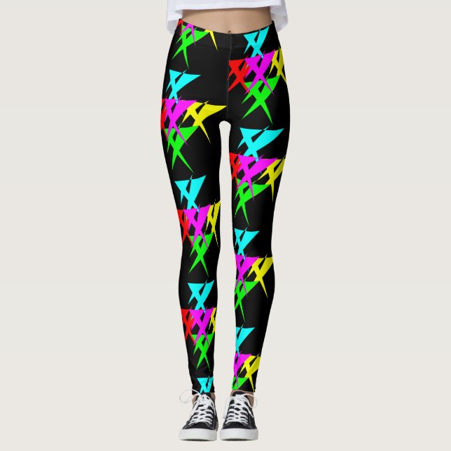 90s Colorful Shape Leggings (Front)