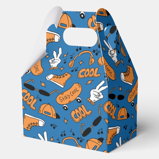 90s Comic Pattern Favor Boxes (Back)
