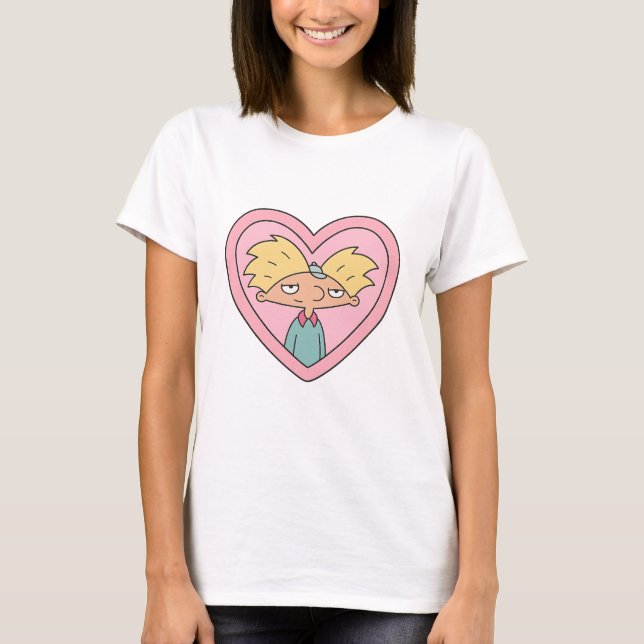 90s Crush Heart Locket — Cute Retro Boy Sticker T-Shirt (Front)