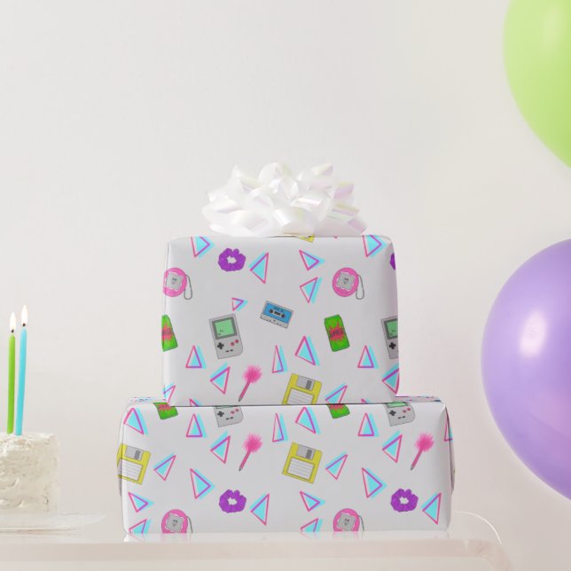 90s Doodle Pattern Wrapping Paper (Party Gifts)