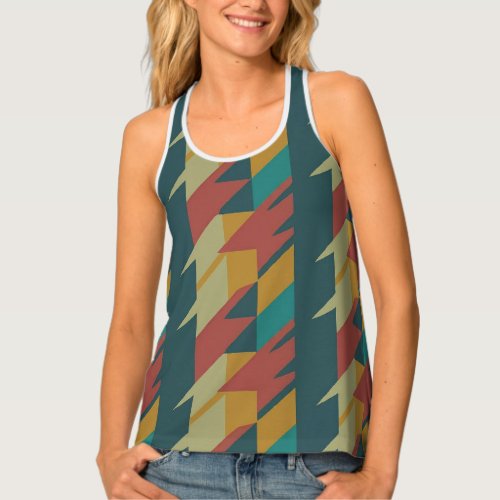 90s Edge Houndstooth Stripes Tank Top