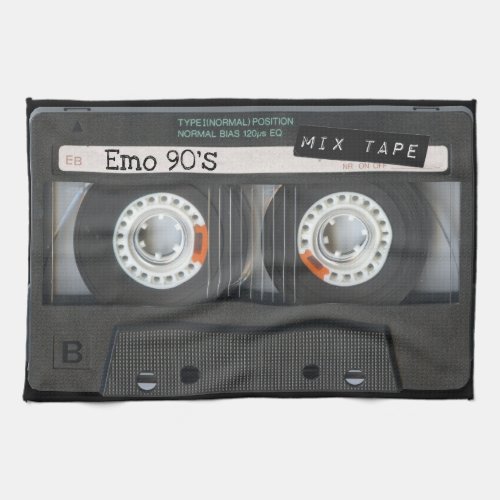90s Emo Cassette Tape Black Mix Tape Kitchen Towel