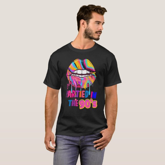 90s for Women Rave Outfit & 90s Festival Costume T-Shirt, Men's, Size: Adult S, Black