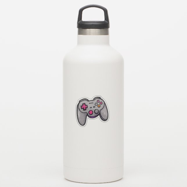 90s Game Controller Sticker – Retro Gamer kiss cut (Waterbottle)