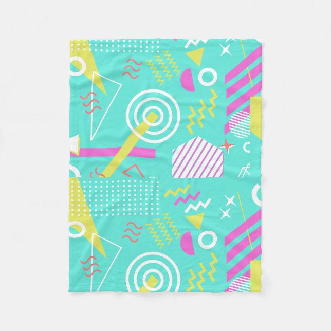90s geometric pattern fleece blanket (Front)