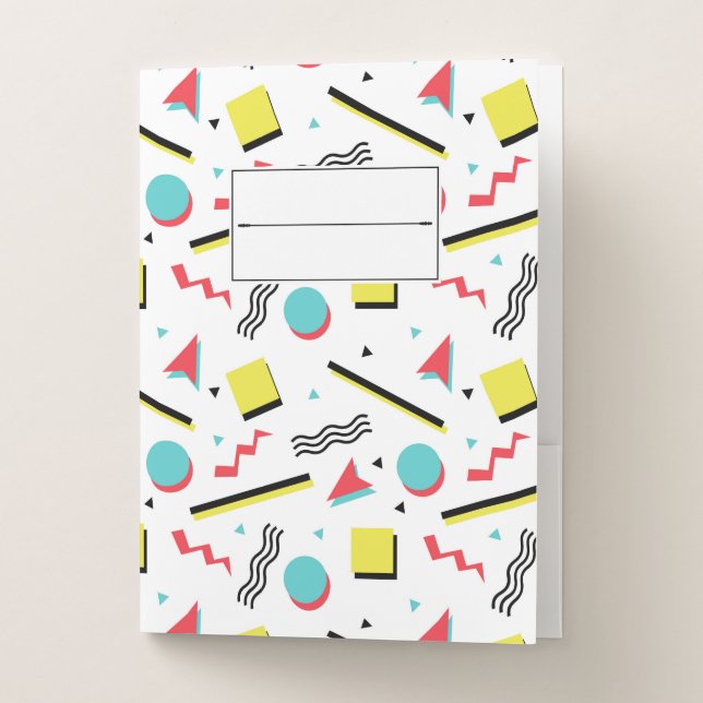 90s Geometric Pattern Pocket Folder (Front)