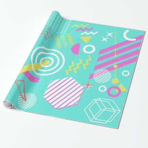 90s geometric pattern wrapping paper