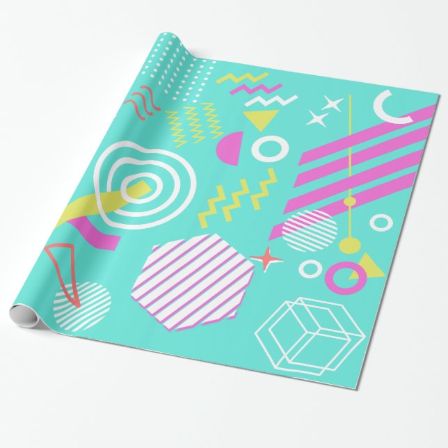 90s geometric pattern wrapping paper (Unrolled)