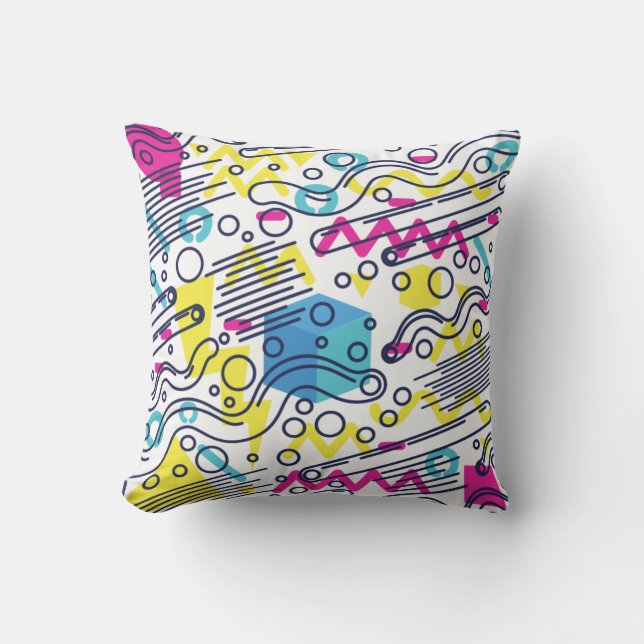 90's Geometric Throw Pillow (Front)