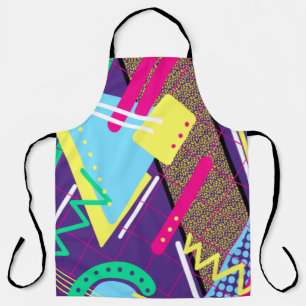 90's Geometrical Pattern, Nineties Purple Pink Apron