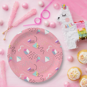 90s Geometrics and Squiggles Paper Plates