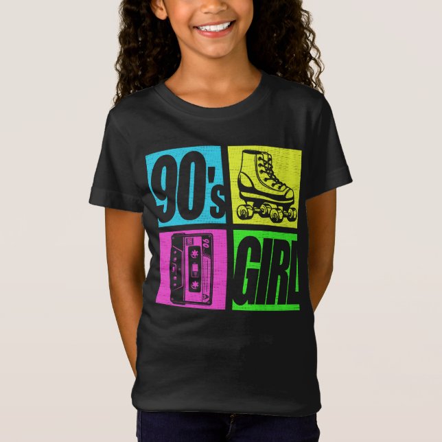 90s Girl 1990s Fashion 90 Theme Party Nineties  T-Shirt (Front)