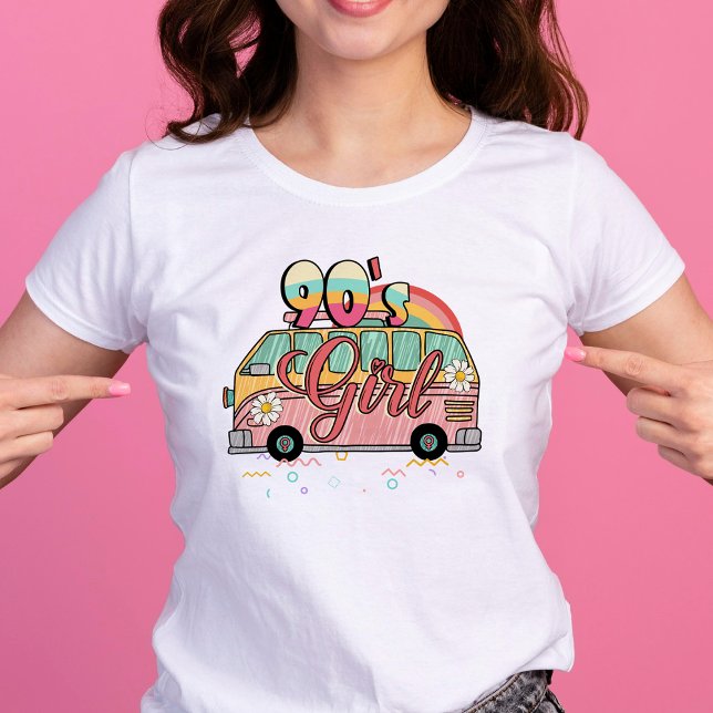 90's Girl Hippie Camper Retro Groovy  T-Shirt (90's Girl Hippie Camper Retro Groovy T-Shirt)