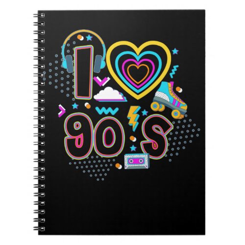 90s Girl Music Party Roller Skating Disco 1990s Notebook
