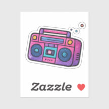 90s Glitter Boombox Transparent Kiss Cut