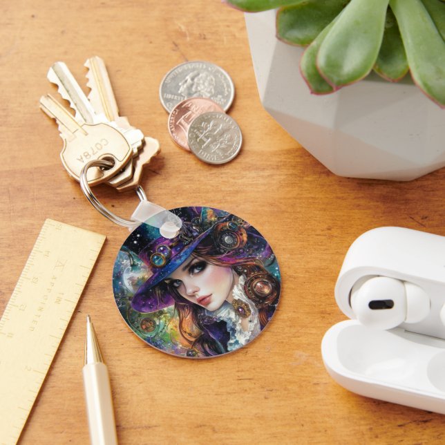 90s Gothic Steampunk Alice Button Keychain (Desk)