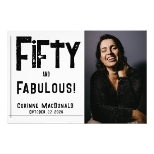 90's grunge Fifty and Fabulous 50th Birthday Party Photo Print