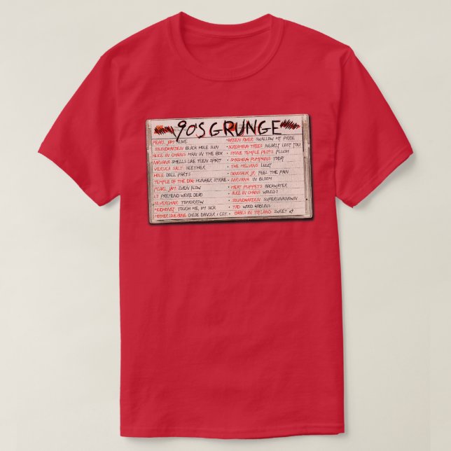 90s Grunge Rock Tape Cassette T-Shirt (Design Front)