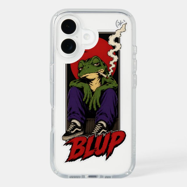 90s Grunge Skater Frog BLUP iPhone 16 Case (Front)