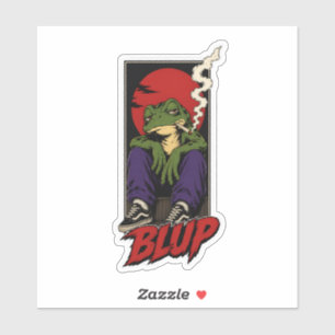 90s Grunge Skater Frog Smoking Die-Cut Sticker