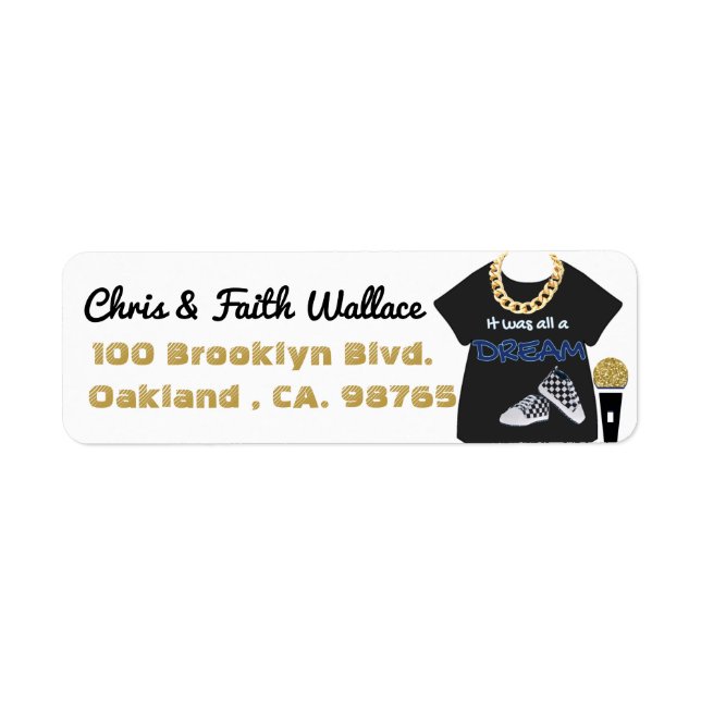 90's Hip Hop Baby Boy Gold Chain & Sneaker Urban Label (Front)