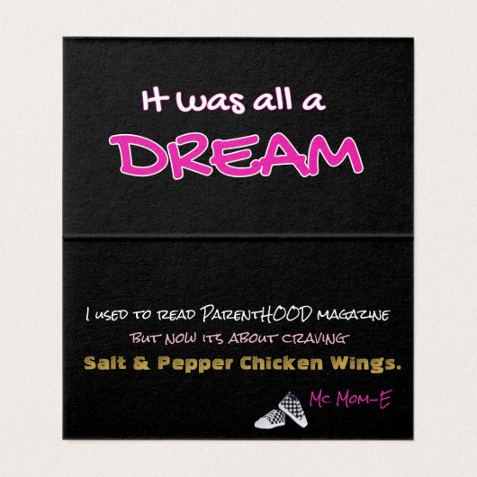 90's Hip Hop Baby Shower {Girl} Table Place Cards (Inside Unfolded)
