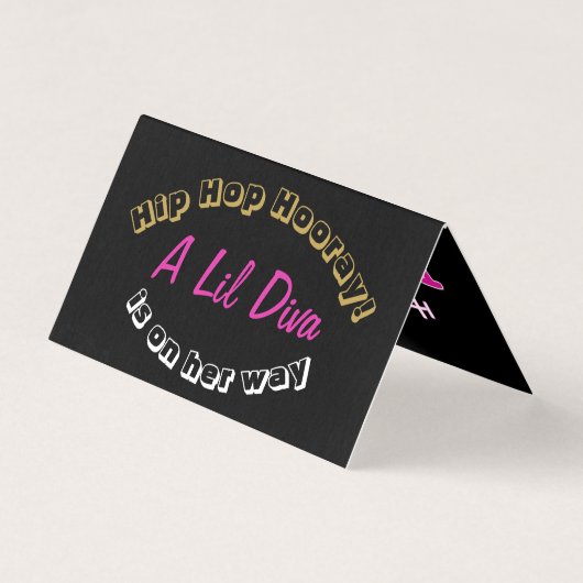 90's Hip Hop Baby Shower {Girl} Table Place Cards (Back)