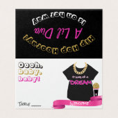 90's Hip Hop Baby Shower {Girl} Table Place Cards (Outside Unfolded)