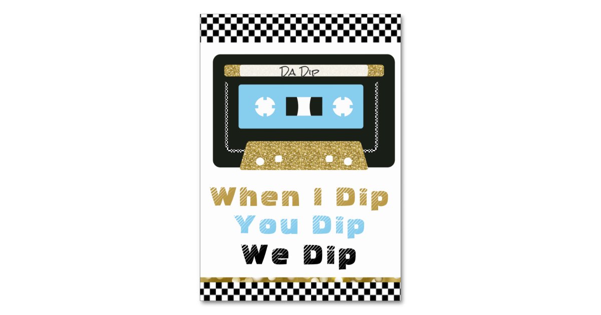 90 S Hip Hop Boy Baby Shower Dip Sign Table Number Zazzle Com