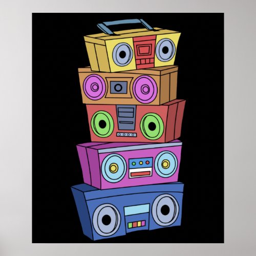 90s Hip Hop Gifts Ghettoblaster Classic Hip Hop Poster