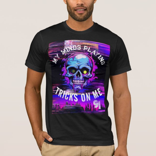 90'S HIP HOP MY MINDS PLAYING TRICKS SKULL GRAPHIC T-Shirt (Front)
