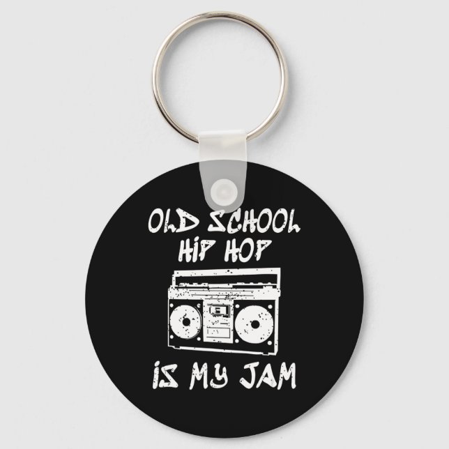 90s Hip Hop Old School  Boombox Music Lover Keychain (Front)