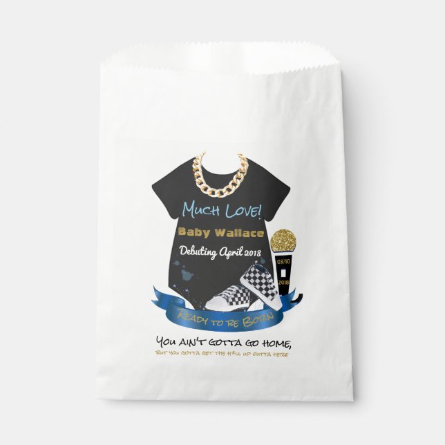 90's Hip Hop Prince Baby Shower Party Favor Bags (Front)