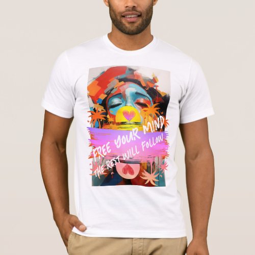 90S HIP HOP RB FREE YOUR MIND ABSTRACT GRAPHIC T_Shirt