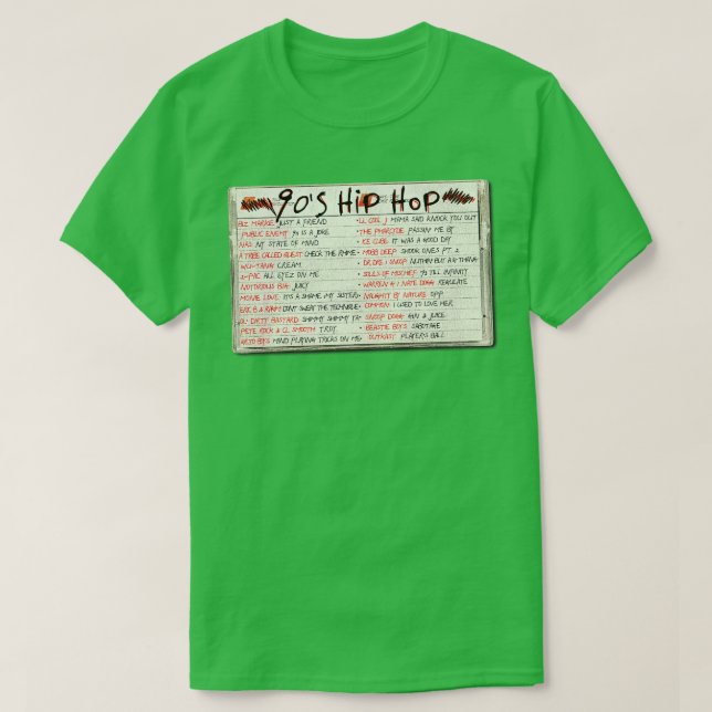 90s Hip Hop Tape Cassette T-Shirt (Design Front)