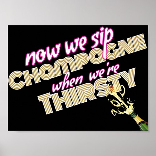 90s Hip Hop Throwback Champagne Sign Pink