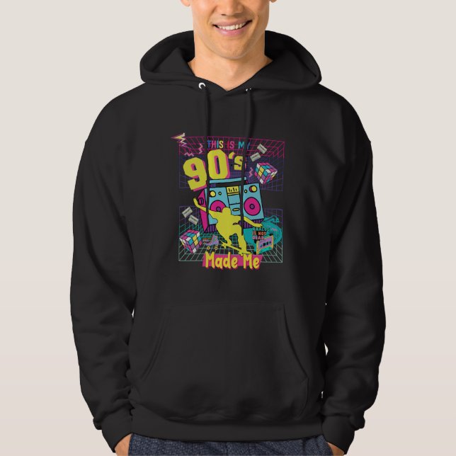 90's Hip Hop Vibes Retro Made Me Hoodie (Front)