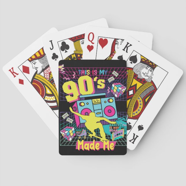 90's Hip Hop Vibes Retro Made Me Poker Cards (Back)