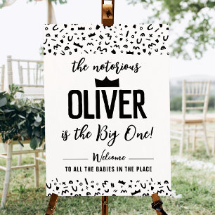 90s Hip Hop Welcome Sign, Notorious One Birthday Foam Board