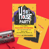 Pink 90's House Party Invitation