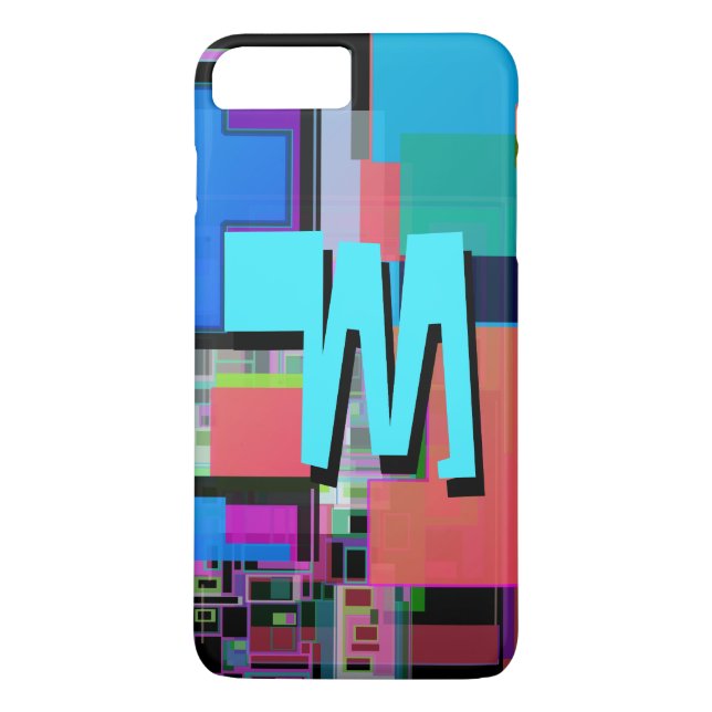 90s Inspired Colorful Geometric Monogram Case-Mate iPhone Case (Back)