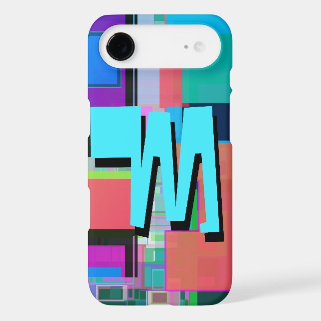 90s Inspired Colorful Geometric Monogram Case-Mate iPhone Case (Back)