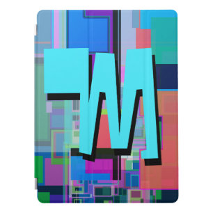 90s Inspired Colorful Geometric Monogram iPad Pro Cover