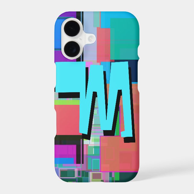 90s Inspired Colorful Geometric Monogram Iphone Case (Back)
